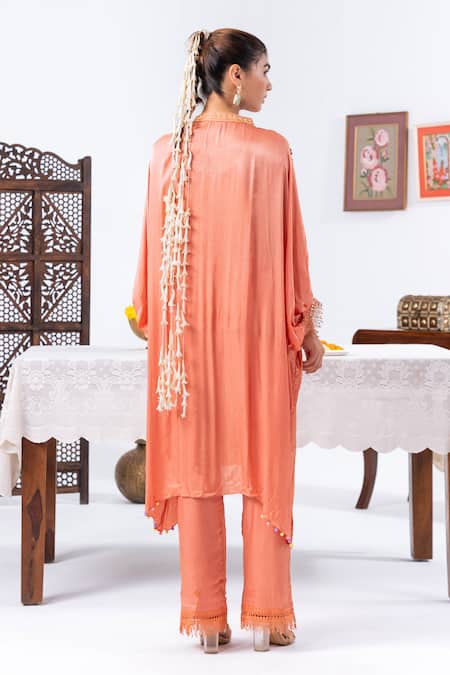 Leela By A Embroidered Kaftan & Pant Set 