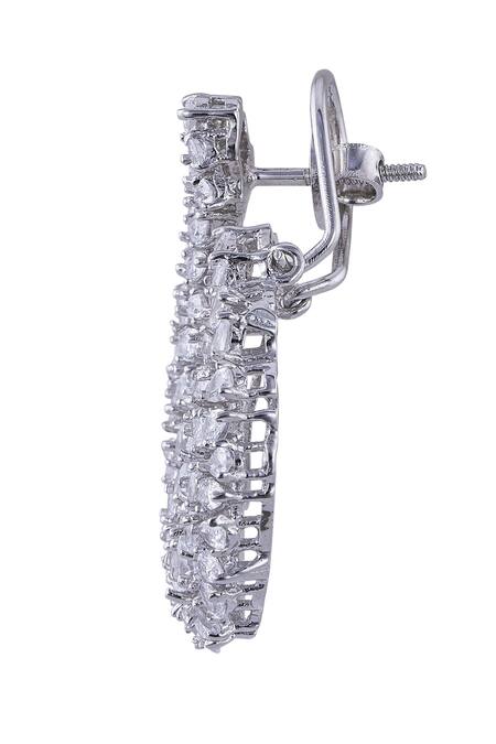 Sica Jewellery_White Stones 925 Silver Iceberg Earrings _Online_at_Aza_Fashions