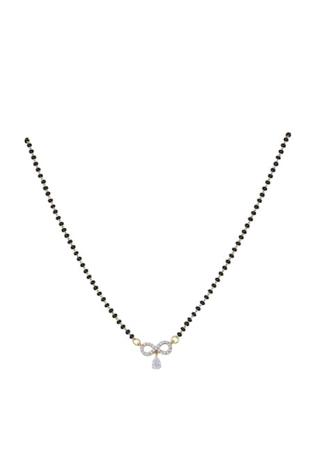 Shop Sica Jewellery Black 925 Silver Infinity Drop Mangalsutra at Aza Fashions Shop_Sica Jewellery_Black 925 Silver Infinity Drop Mangalsutra _at_Aza_Fashions