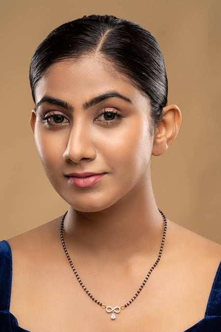 Sica Jewellery Black 925 Silver Infinity Drop Mangalsutra 