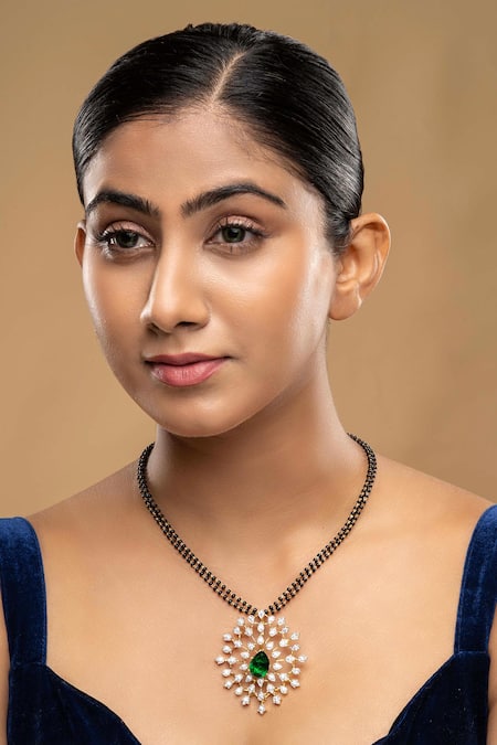 Sica Jewellery_Black 925 Silver Shami Mangalsutra _Online_at_Aza_Fashions