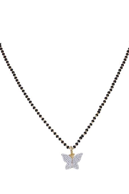 Shop_Sica Jewellery_Black 925 Silver Danaid Mangalsutra _at_Aza_Fashions