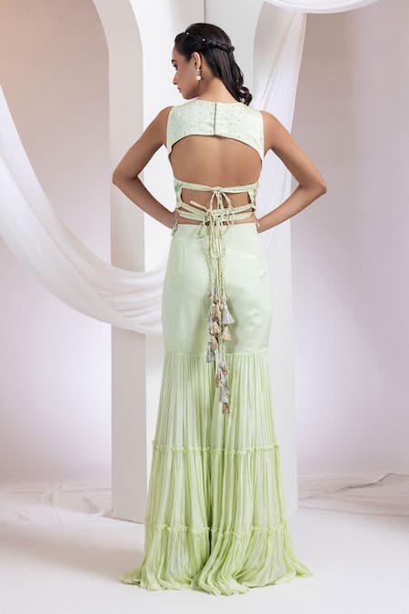 Smriti By Anju Agarwal Forest Fable Corset With Flared Pant