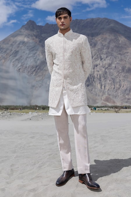 Amit Arora Embroidered Sherwani Jacket Set 