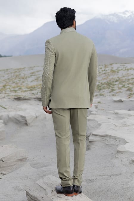 Amit Arora Hand Embroidered Bandhgala With Pant 