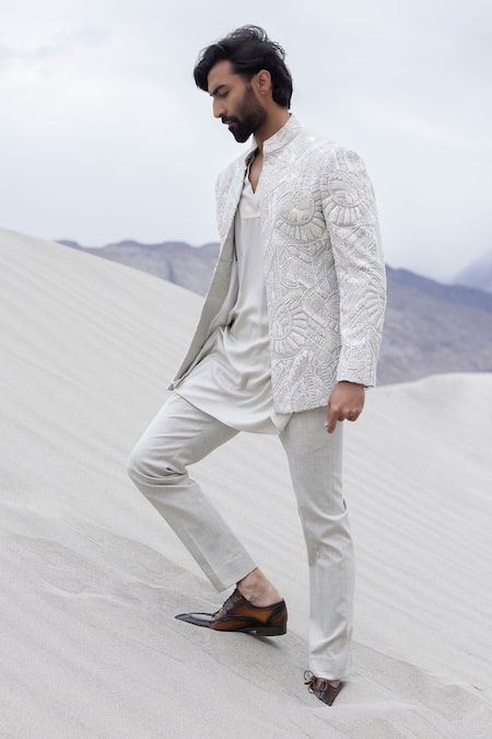 Amit Arora Hand Embroidered Jacket Kurta Set 