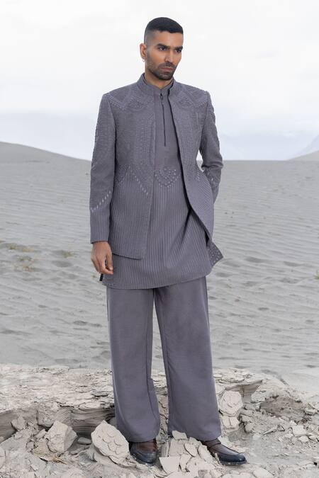 Amit Arora Hand Embroidered Jacket Kurta Set 