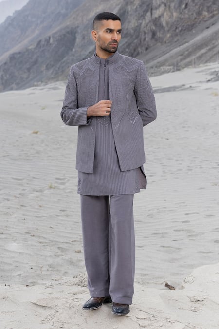Amit Arora Hand Embroidered Jacket Kurta Set 