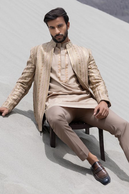 Amit Arora Hand Embroidered Jacket Kurta Set