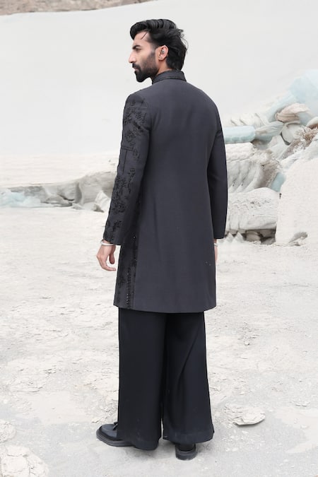 Amit Arora Monotone Hand Embroidered Shewani With Pant 