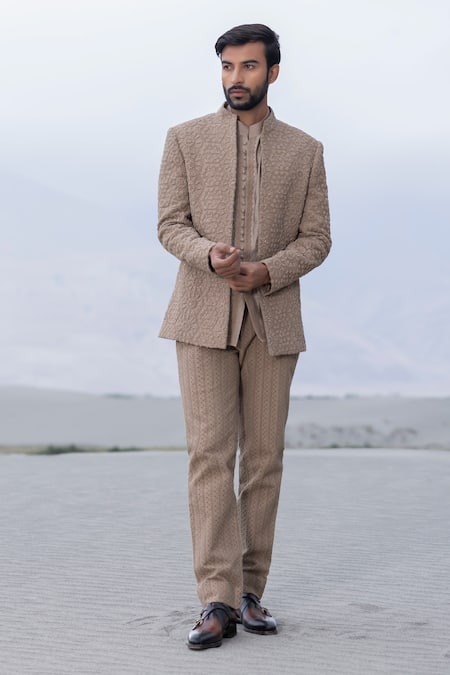 Amit Arora Hand Embroidered Opean Jacket With Kurta Set 