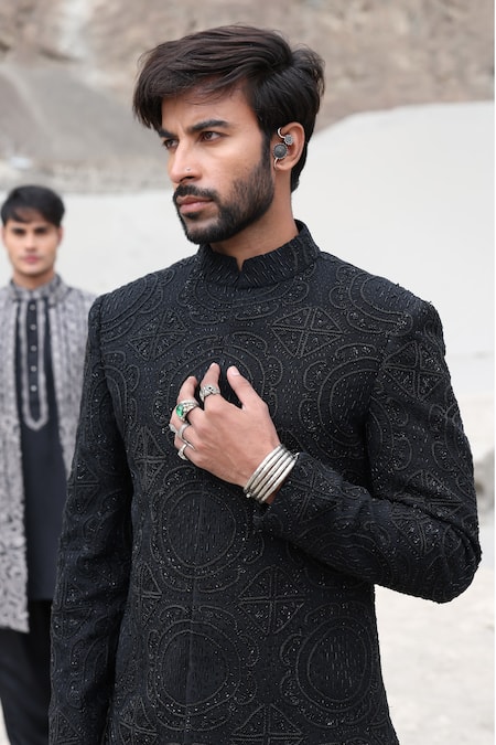 Amit Arora Monotone Hand Bandhgala With Dhoti Pant 