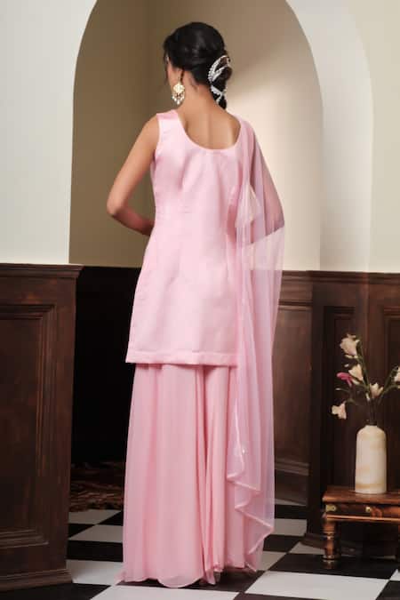 Muditaa By Urmila Rohi Placement Embroidered Kurta Sharara Set 