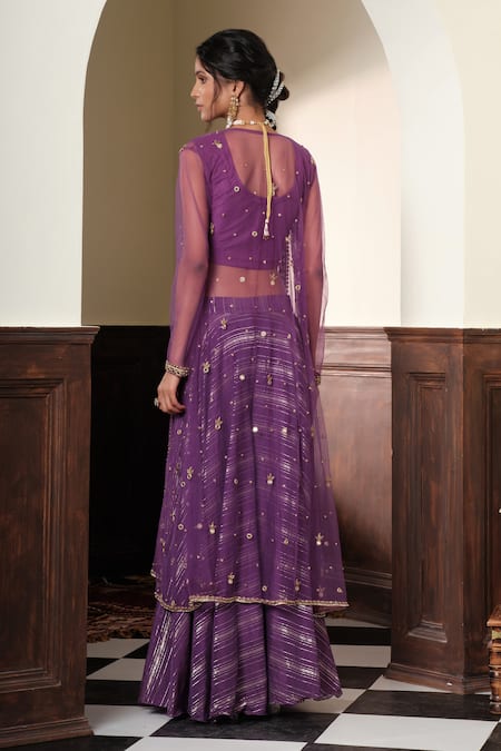 Muditaa By Urmila Devika Embroidered Jacket Sharara Set 