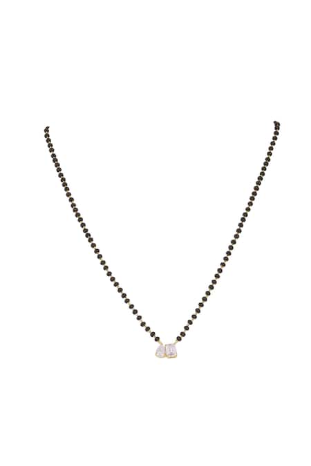 Shop_Sica Jewellery_Black 925 Silver Methika Mangalsutra _at_Aza_Fashions