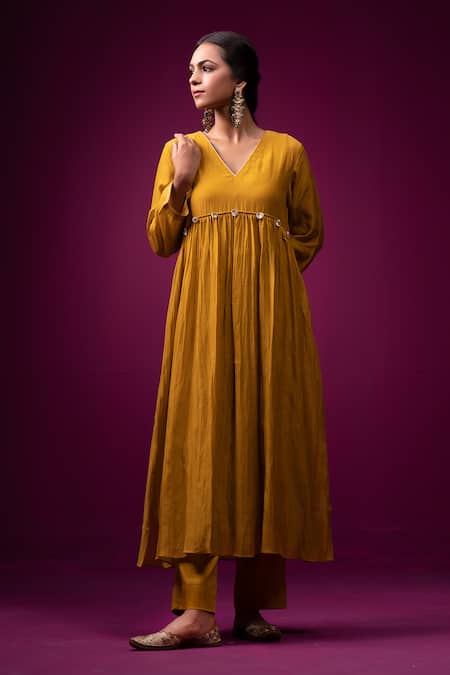 Trendy Tokari Silk Chanderi Anarkali Set