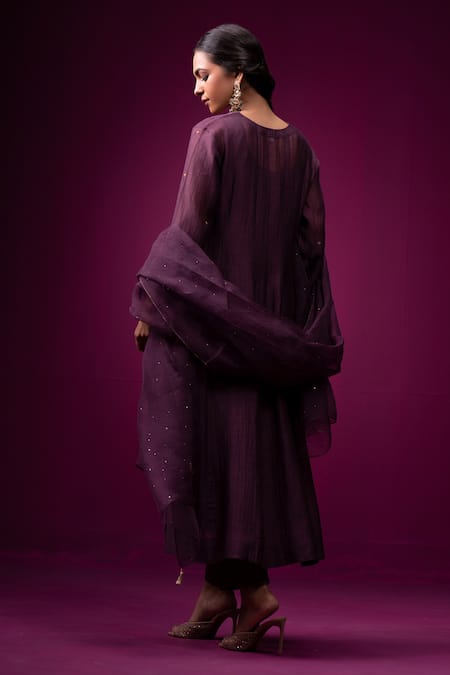 Trendy Tokari Silk Chanderi Angrakha Kurta Set 