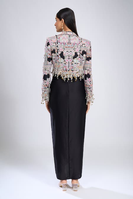 Anamika Khanna Embroidered Jacket With Skirt