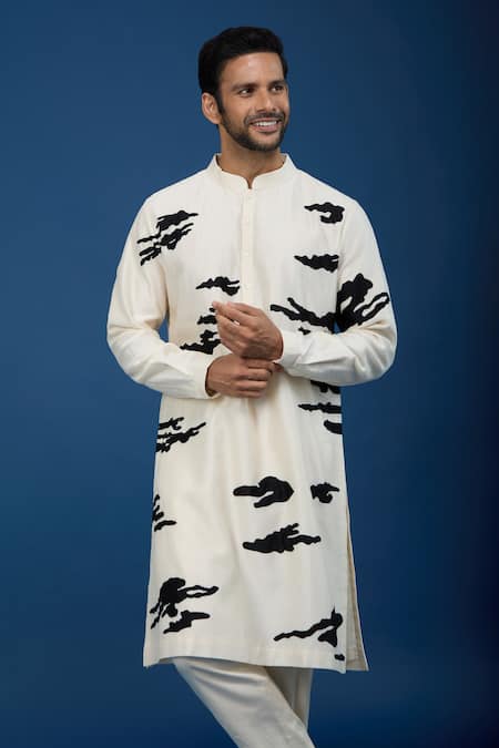 Buy_Countrymade_Ivory Cotton Abstract Cloud Kurta And Pant Set 