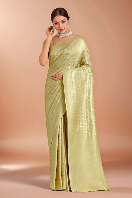 Samyukta Singhania Zari Woven Banarasi Satin Silk Saree With Blouse 