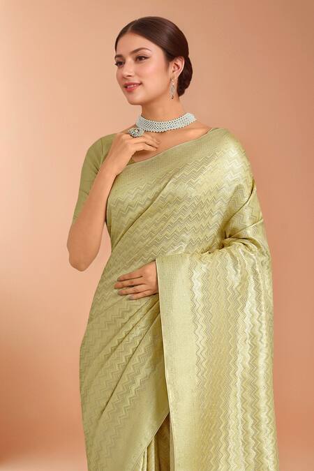 Buy Samyukta Singhania Yellow Zari V-neck Woven Banarasi Satin Silk Saree With Blouse Online at Aza Fashions Buy_Samyukta Singhania_Yellow Zari V-neck Woven Banarasi Satin Silk Saree With Blouse _Online_at_Aza_Fashions