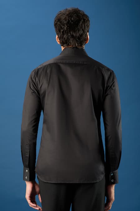 Rohit Bal Black Poplin Shirt 