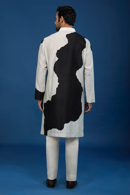 Countrymade Line Pattern Kurta & Pant Set 