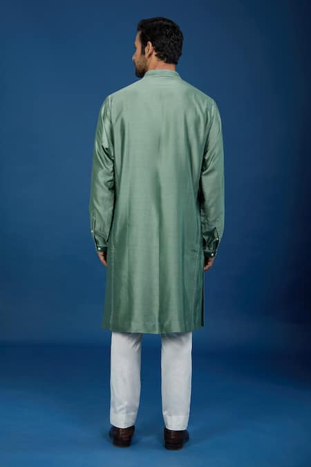 Countrymade Sage Green Kurta & Pant Set 