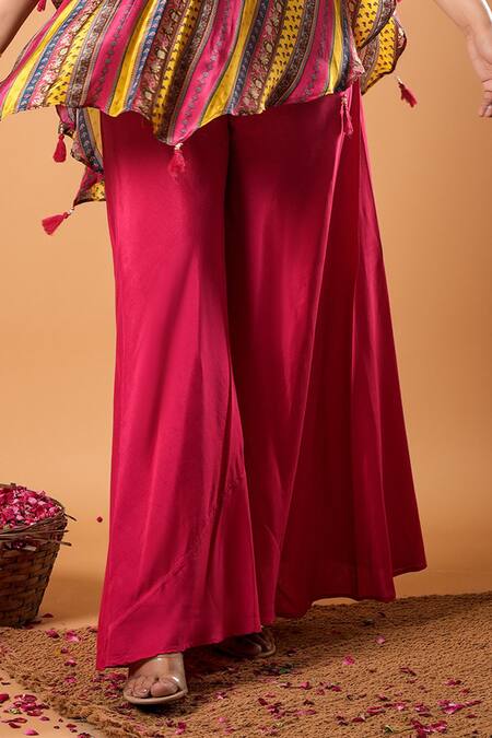 Buy_Mamicha_Multi Color Cotton Embroidery Round Neck Multicolor Designer Kurta And Pant Set_Online_at_Aza_Fashions