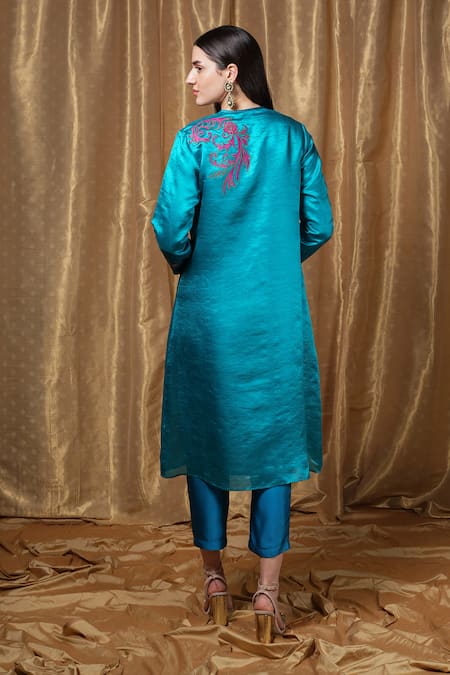 Krishna Mehta Floral Embroidered Tunic 