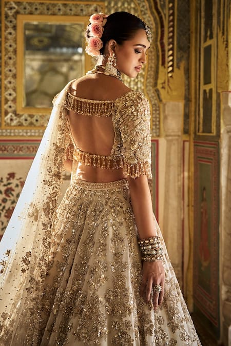 Seema Gujral Floral Jaal Pattern Lehenga Set 