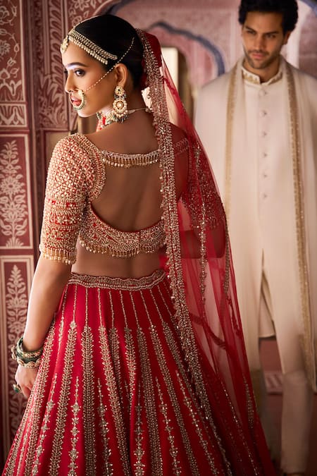 Seema Gujral Zardozi Embroidered Bridal Lehenga Set 