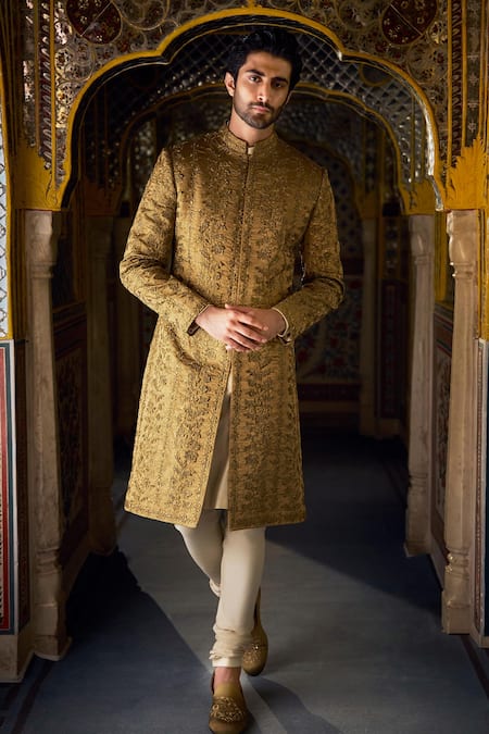 Seema Gujral Floral Embroidered Sherwani Set 