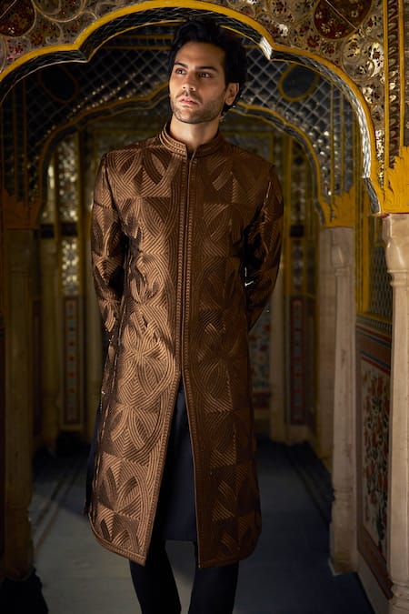 Seema Gujral Textured Sherwani Set 