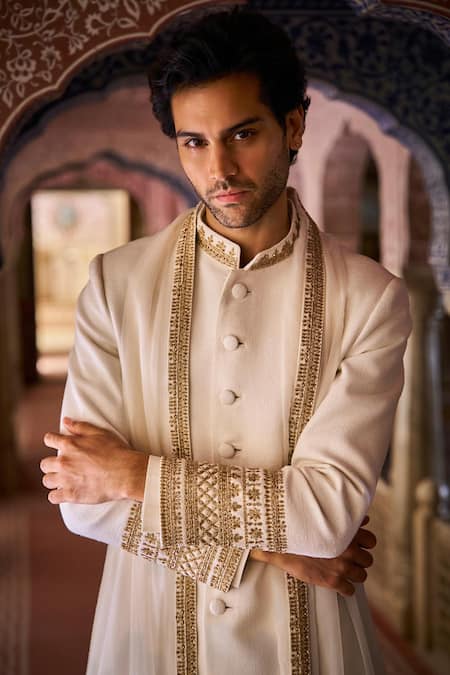 Seema Gujral Placement Embroidered Sherwani Set 