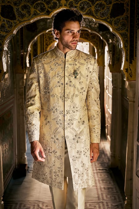 Seema Gujral Jaal Embroidered Sherwani Kurta Set 