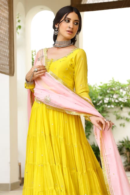 Sanam Mirror Embroidered Anarkali Set 