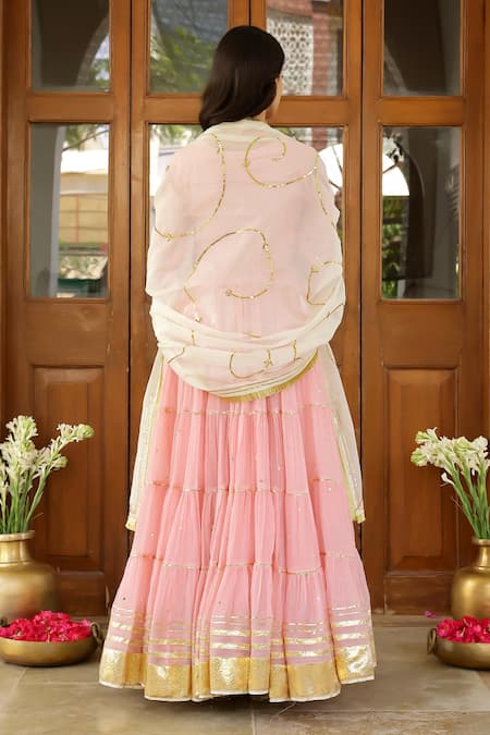 Sanam Zardozi Embroidered Angarkha Set 