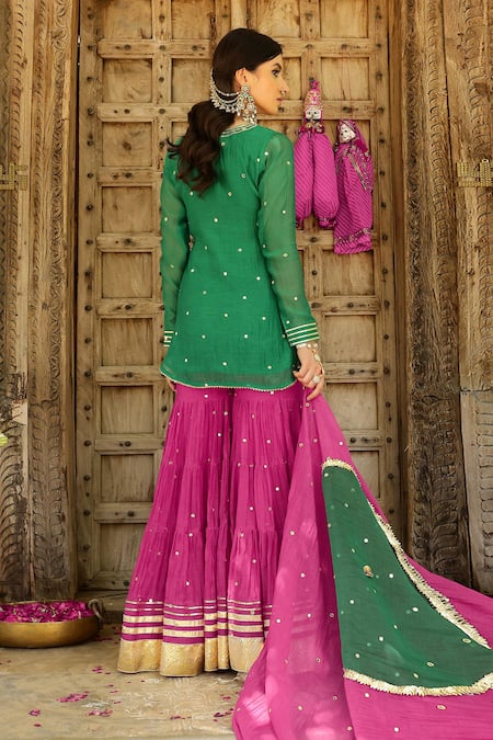 Sanam Gota Embroidered Kurta Sharara Set 