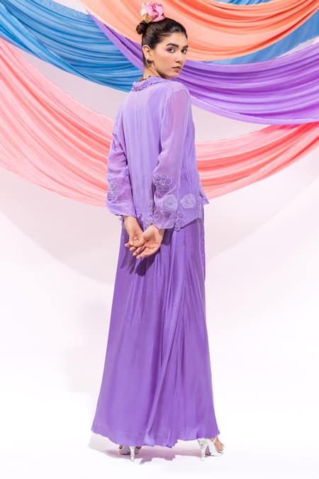 Leela By A Floral Pattern Coat & Skirt Set 