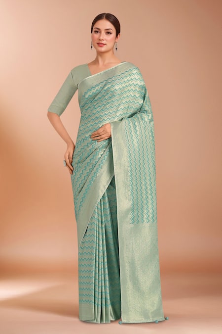 Samyukta Singhania Zari Woven Banarasi Satin Silk Saree With Blouse 
