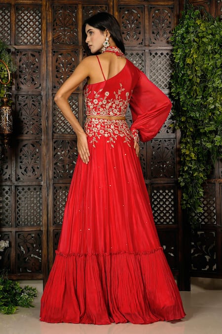 Amaltas Couture Floral Embroidered Lehenga With Blouse 