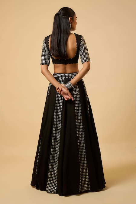 Monk & Mei By Sonia Anand Laxmi Mirror Work Lehenga Set 