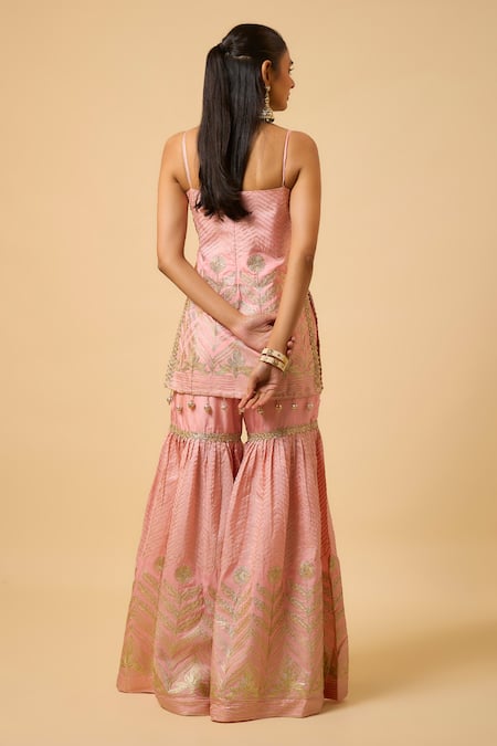 Monk & Mei By Sonia Anand Aishwarya Embroidered Kurta Sharara Set