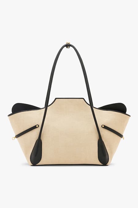 Outhouse_Beige Chains The Boss Canvas Tote Bag _at_Aza_Fashions