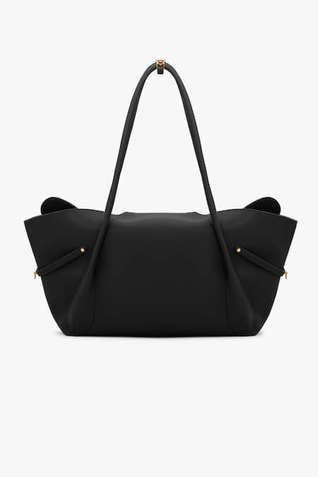 Shop_Outhouse_Black The Boss Leather Tote Bag _Online_at_Aza_Fashions