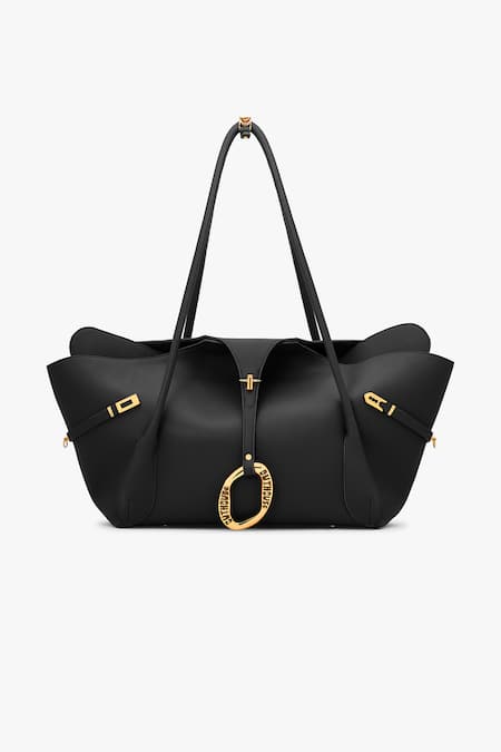 Outhouse_Black The Boss Leather Tote Bag _at_Aza_Fashions