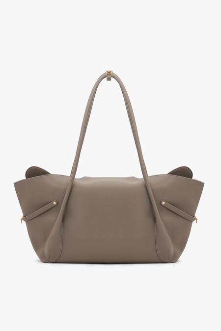 Outhouse_Taupe The Boss Leather Tote Bag _Online_at_Aza_Fashions