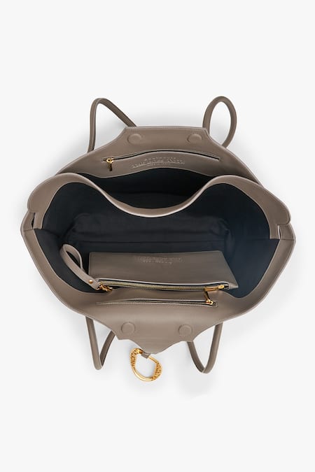 Shop_Outhouse_Taupe The Boss Leather Tote Bag _Online_at_Aza_Fashions