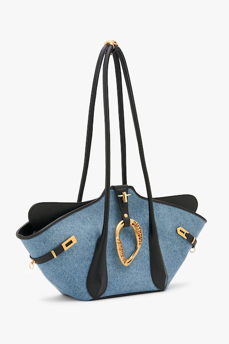Buy_Outhouse_Blue Chains The Resort Boss Denim Tote Bag _Online_at_Aza_Fashions